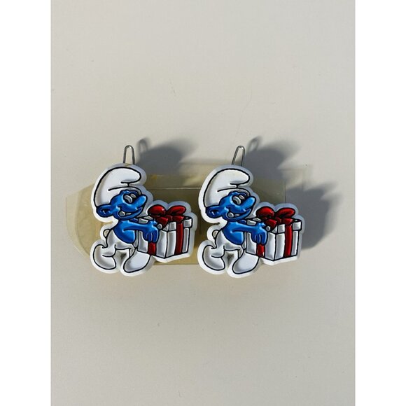 Vintage 80’s Smurf With Gift Box Plastic Hair Barrette Hair Pin Set of 2 - Picture 9 of 9